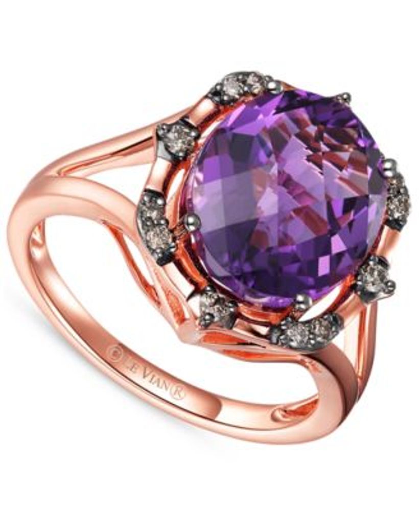 Chocolatier® Grape Amethyst (4 ct. t.w.) & Chocolate Diamond (1/6 ct. t.w.) Ring in 14k Rose Gold Ring