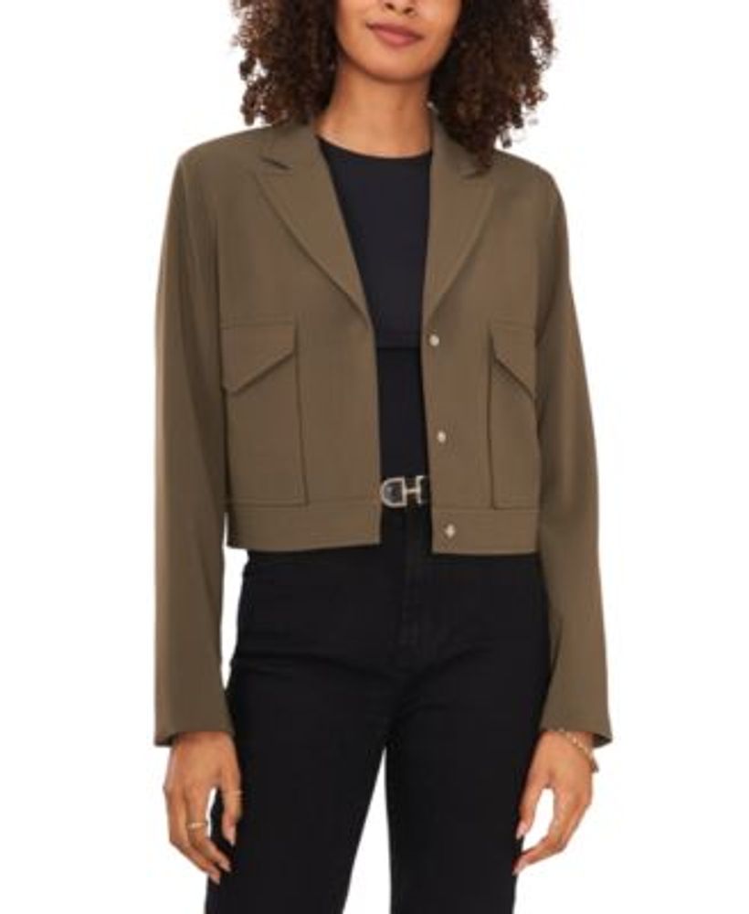Women's Notched Collar Cropped Blazer