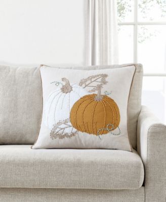 Herringbone Pumpkin Decorative Pillow, 20" x 20", Created For Macy's