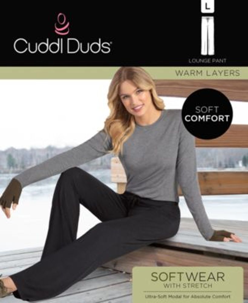 Cuddl Duds Women Warm Layer Leggings Softwear Stretch Black Large New