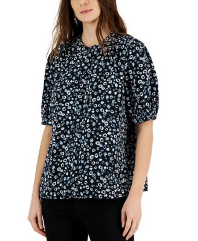 Kasper Chevron Puffed Elbow Sleeve Top Connecticut Post Mall