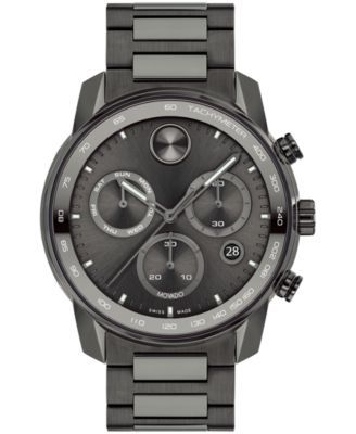 Men's Bold Verso Gunmetal Ionic Plated Steel Bracelet Watch 44mm