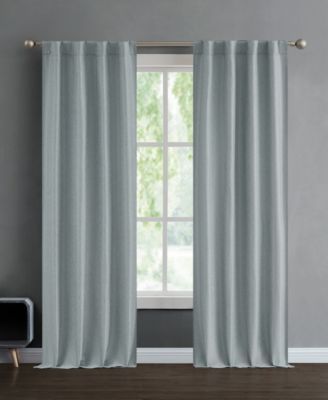 Val Thermal Woven Room Darkening Back Tab Window Curtain Panel Pair with Tiebacks, 38" x 84"