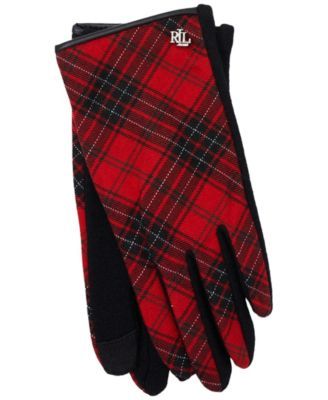 Women's Holiday Plaid Glove with Crystal Logo