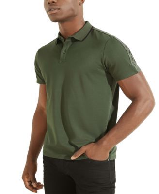 Men's Logo Taped Tipped Collar Polo Shirt