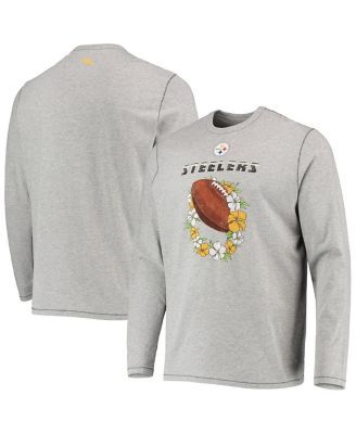 Men's Heathered Gray Pittsburgh Steelers Sport Lei Pass Long Sleeve T-shirt
