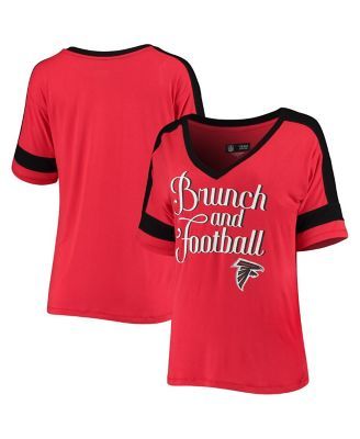 Women's Heather Gray Atlanta Falcons Plus Size Lace-Up V-Neck T-Shirt