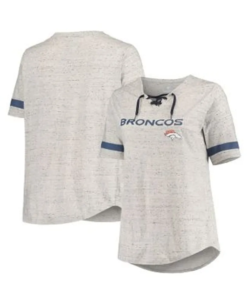 Denver Broncos Nike Women's Slant Logo Tri-Blend V-Neck T-Shirt