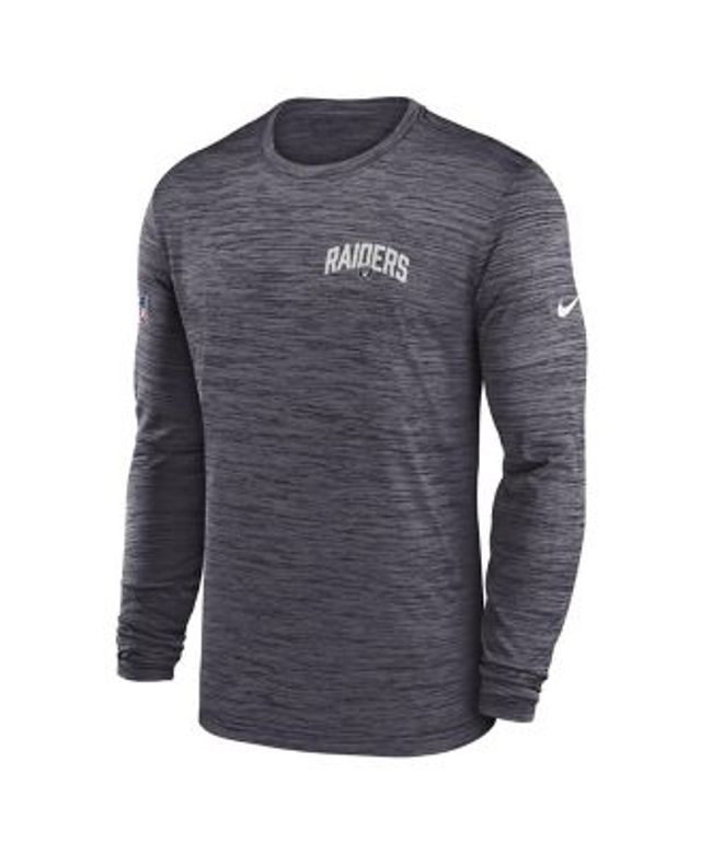 Nike Men's Las Vegas Raiders Athletic Long Sleeve Raglan T-Shirt - Charcoal Heather & Black - S (Small)