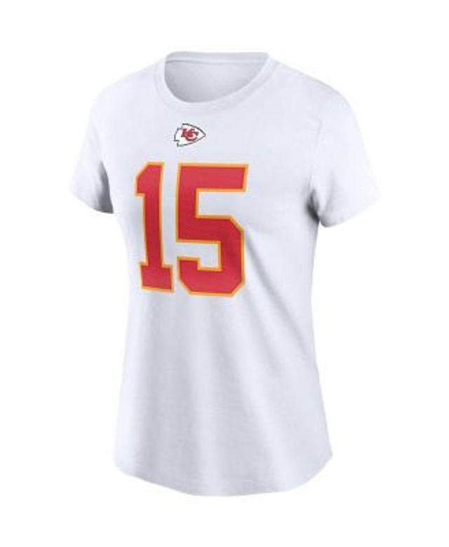 Women's Majestic Threads Patrick Mahomes Red/White Kansas City Chiefs  Drip-Dye Player Name & Number Tri-Blend Crop T-Shirt