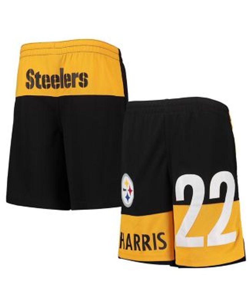 Outerstuff Youth Najee Harris Black Pittsburgh Steelers Name & Number Player Shorts Size: Medium