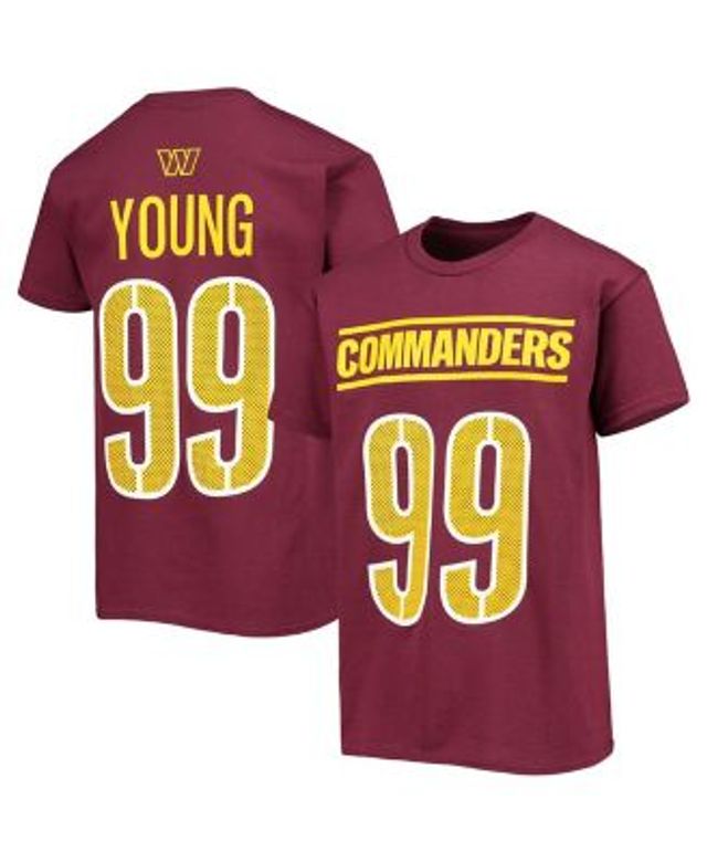 Outerstuff Boys Youth Chase Young Burgundy Washington Commanders Mainliner  Player Name and Number T-shirt