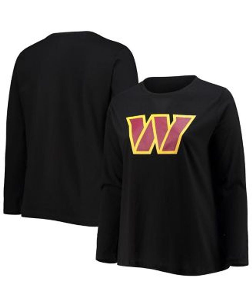 Fanatics Women's Branded Black Washington Commanders Plus Primary Logo Long  Sleeve T-shirt