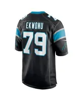 Men's Nike Ikem Ekwonu Black Carolina Panthers Player Game Jersey