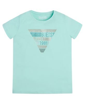 Big Girls Rhinestone Triangle Logo T-shirt