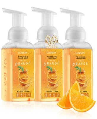 Hand Foaming Soap in Fresh Orange, Moisturizing Hand Soap with Flawless Crystal Heart Bracelet - Hand Wash Set, 4 Piece