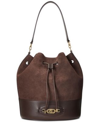 Ralph Lauren Suede Large Andie Drawstring Bag
