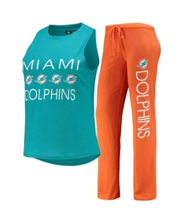 Miami Dolphins Concepts Sport Meter Long Sleeve T-Shirt & Pants Sleep Set -  Aqua/Orange