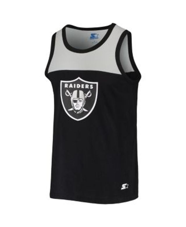 Men's Starter Black/Silver Las Vegas Raiders Team Touchdown Fashion Tank Top