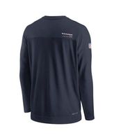 Nike Men's Navy and Charcoal Houston Texans Performance Raglan Long Sleeve  T-shirt