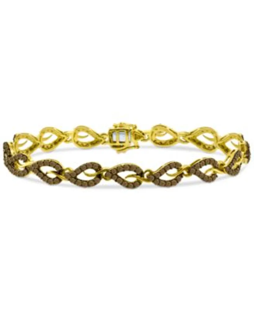 Macy's Men's Diamond Cuban Link Bracelet (1 ct. t.w.) in 14k Gold