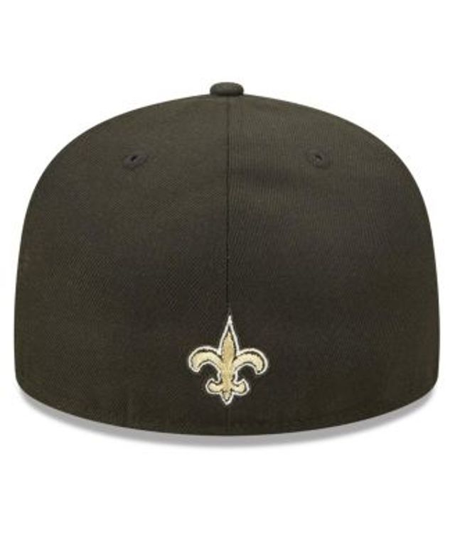 New Orleans Saints 2022 NFL SIDELINE Cream-Black Fitted Hat