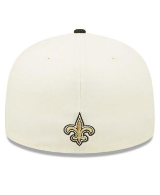 New Orleans Saints 2022 NFL SIDELINE Cream-Black Fitted Hat