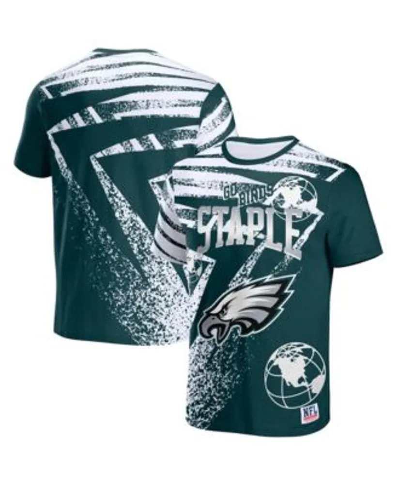 NFL Properties Men's NFL X Staple Green Philadelphia Eagles Team Slogan All  Over Print Short Sleeve T-shirt