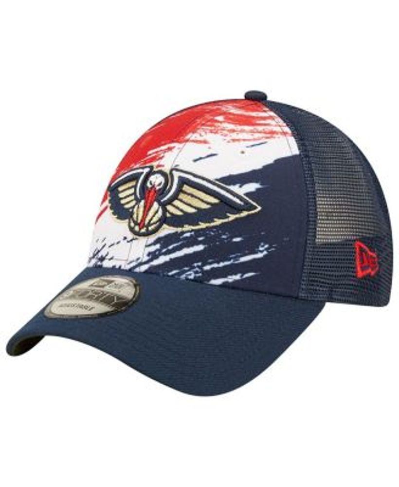 Men's White and Navy New Orleans Pelicans Back Half 9FIFTY Snapback Hat