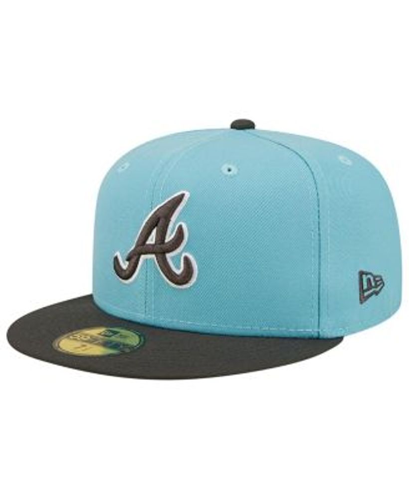 New Era Men's Light Blue and Charcoal Atlanta Braves Two-Tone Color Pack  59FIFTY Fitted Hat