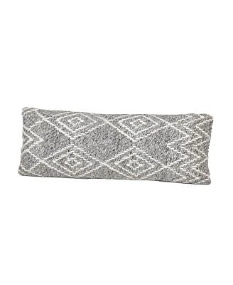 Grey Diamond Woven Down Alternative Long Pillow