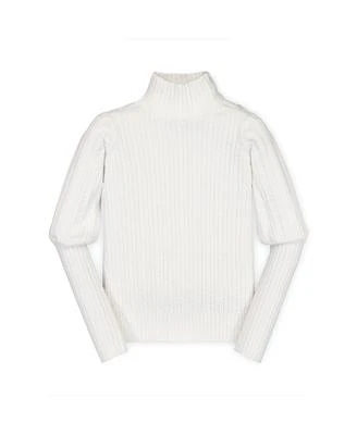 Girls' Balloon Sleeve Turtleneck Sweater