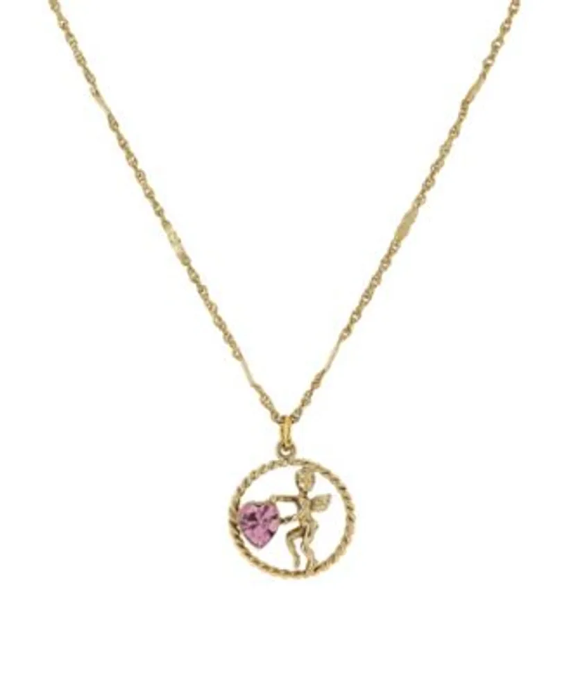 Diamond Accent Rose Flower Pendant 18 Necklace in Gold Plate - Gold