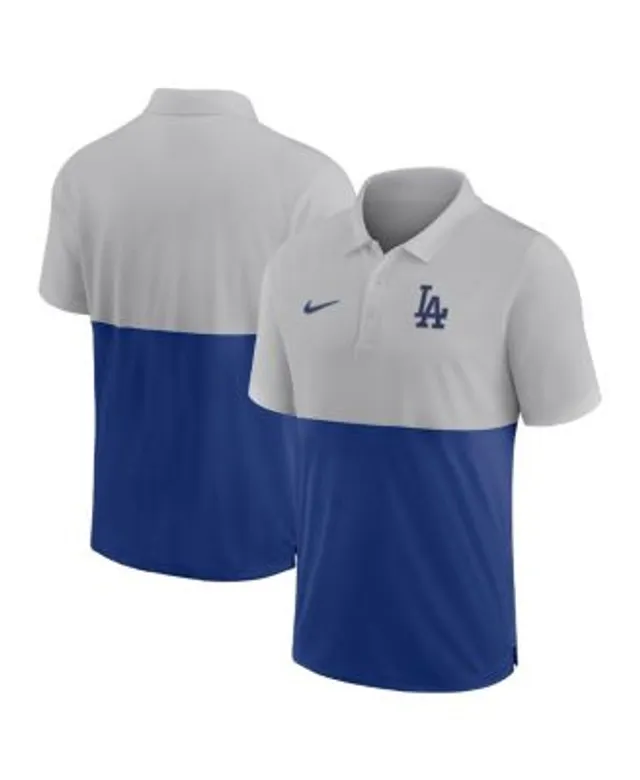 Men's Chicago Cubs Nike Silver/Royal Team Baseline Striped Performance Polo