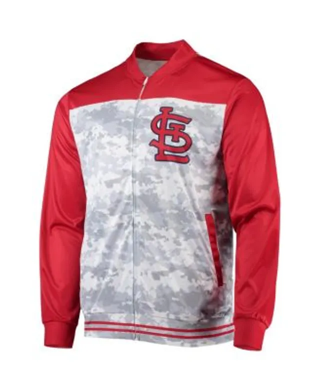 Profile Men's Red/Heather Gray St. Louis Cardinals Big & Tall Raglan Full-Zip Track Jacket