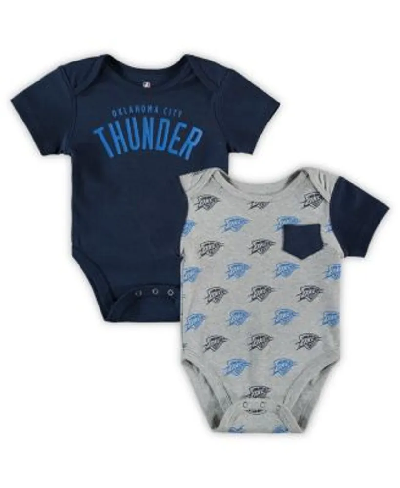 Girls Newborn & Infant Navy/Heather Gray Detroit Tigers Little Fan Two-Pack Bodysuit Set