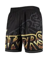 Men's Los Angeles Lakers Mitchell & Ness Black Big Face 4.0 Fashion Shorts