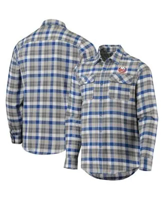 Antigua Men's Black and Gray Philadelphia Flyers Ease Plaid Button