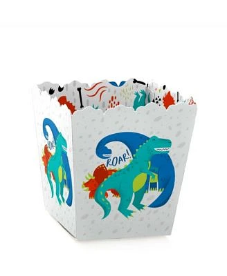 Roar Dinosaur - Party Mini Favor Boxes - Dino Mite T-Rex Baby Shower or Birthday Party Treat Candy Boxes - Set of 12