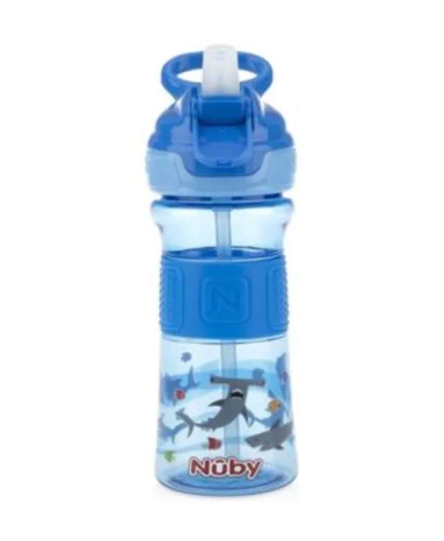 Nuby Push Button Flip-it Soft Spout Tritan Water Bottle, Unicorns, 18 Oz 