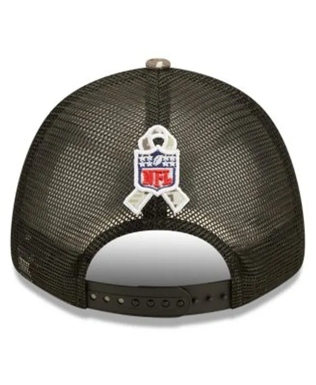 Men's New Era Black/Camo New York Giants 2022 Salute to Service 9FORTY Snapback Trucker Hat