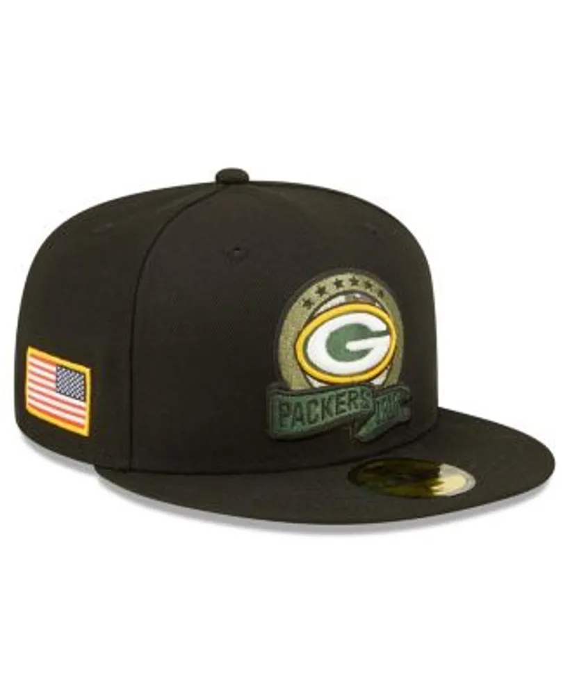 Men's New Era Black Green Bay Packers Camo 59FIFTY Fitted Hat