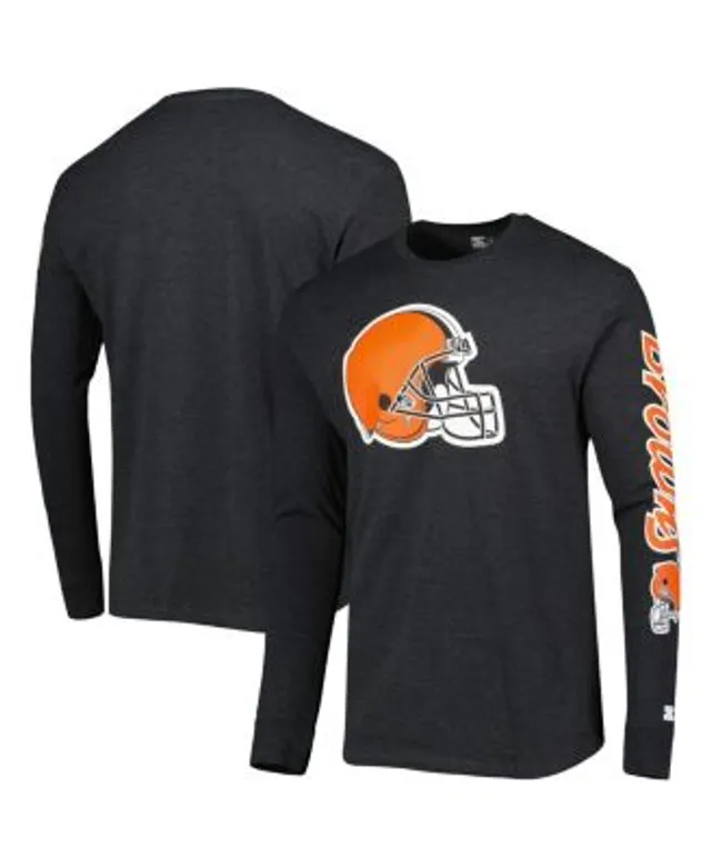 Men's Starter Brown/White Cleveland Browns Halftime Long Sleeve T-Shirt