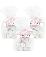 Big Dot of Happiness Pink Winter Wonderland - Treat Box Party Favors -  Holiday Snowflake Birthday Party and Baby Shower Goodie Gable Boxes - Set  of 12