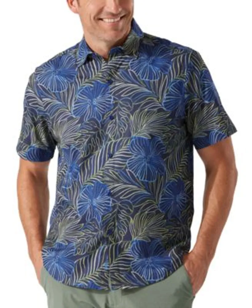 Atlanta Braves Tommy Bahama Bahama Coast Luminescent Fronds IslandZone  Button-Up Camp Shirt - Blue