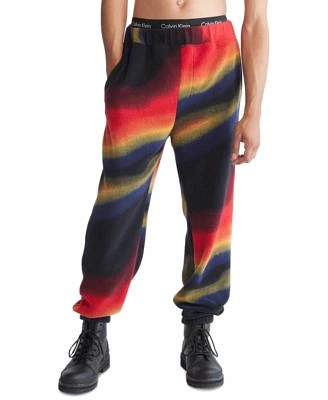 Men's Relaxed-Fit Printed Sherpa Joggers