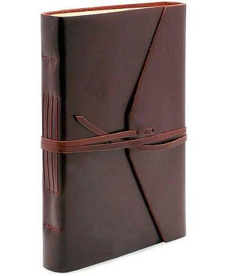 Bombay Brown Leather Journal with Tie 6" x 8.5" by Barnes & Noble