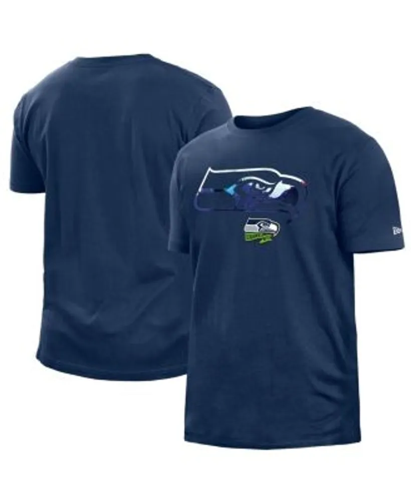 Women's Seattle Seahawks New Era College Navy Slub T-Shirt with