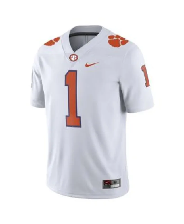 Men's Nike #8 White Clemson Tigers Game Jersey Size: Large