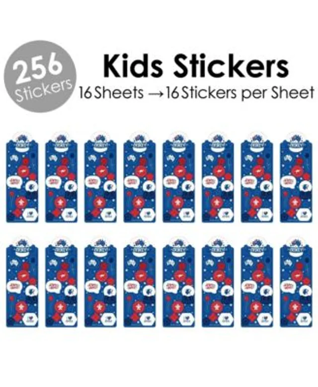 Big Dot of Happiness - Paris, Ooh La La - Paris Themed Birthday Party Favor Kids Stickers - 16 Sheets - 256 Stickers